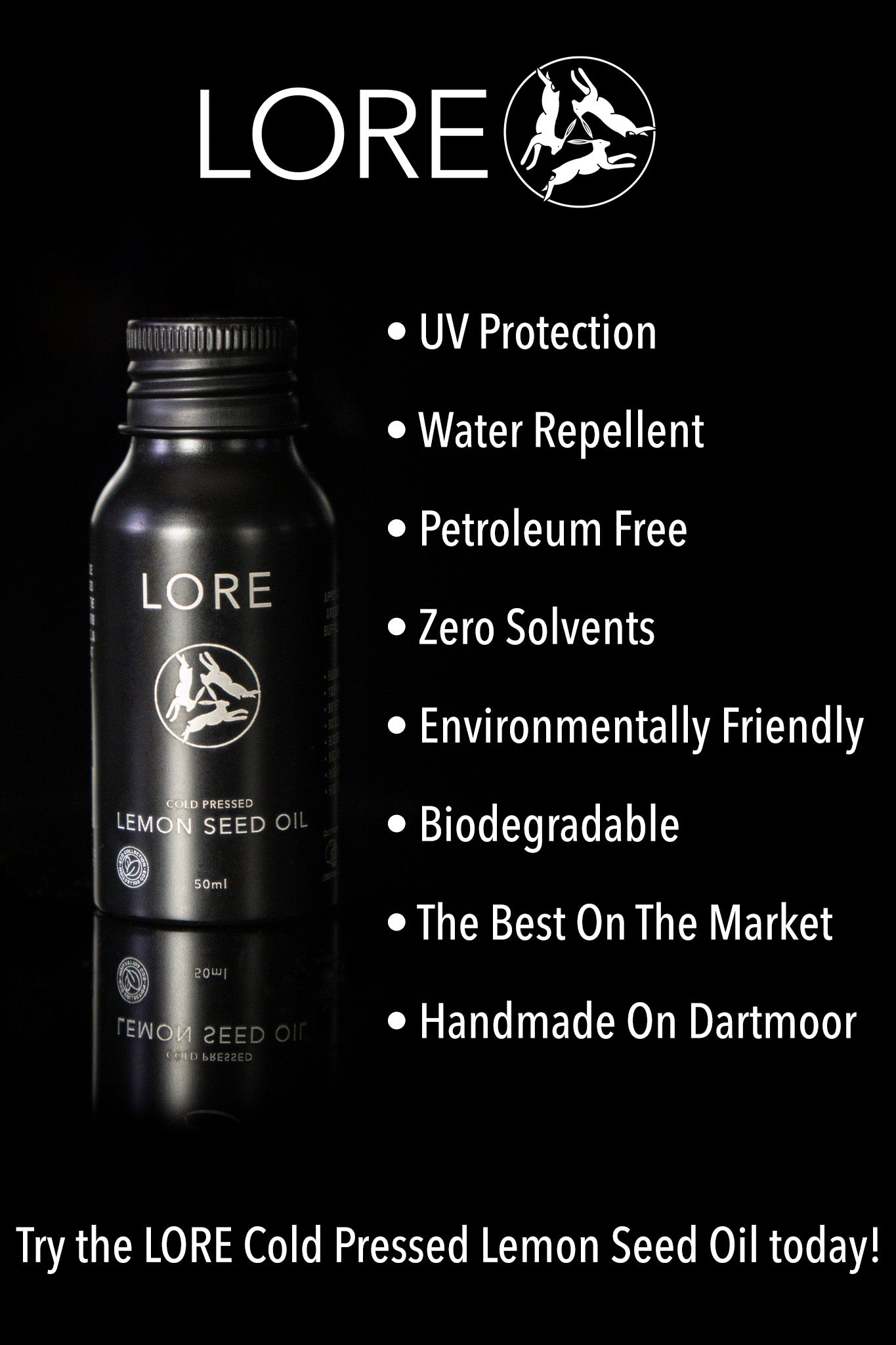 LORE® Cold Pressed Lemon Seed Fingerboard Oil 50ml