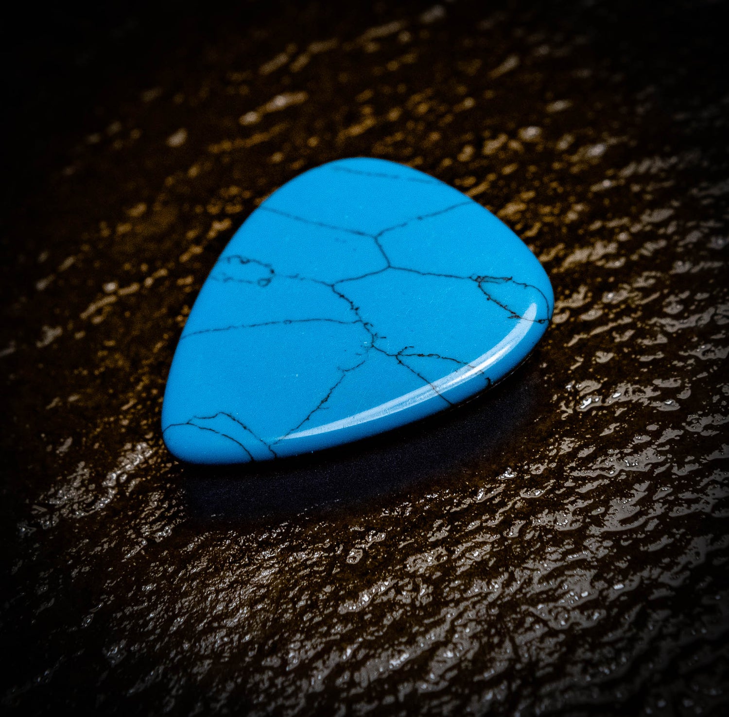 Blue turquoise natural stone guitar pick – Moorland Distribution