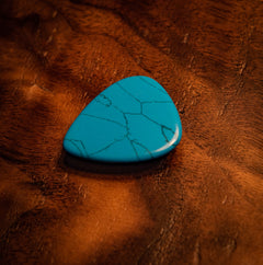Blue turquoise natural stone guitar pick – Moorland Distribution