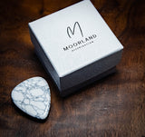 Howlite natural stone guitar pick – Moorland Distribution